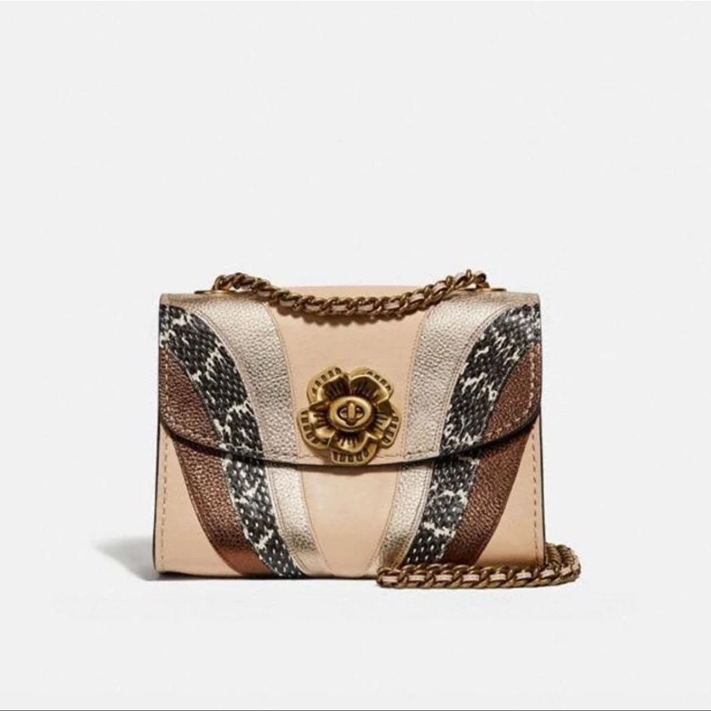 Coach Beige And Brown Leather Shoulder Bag
